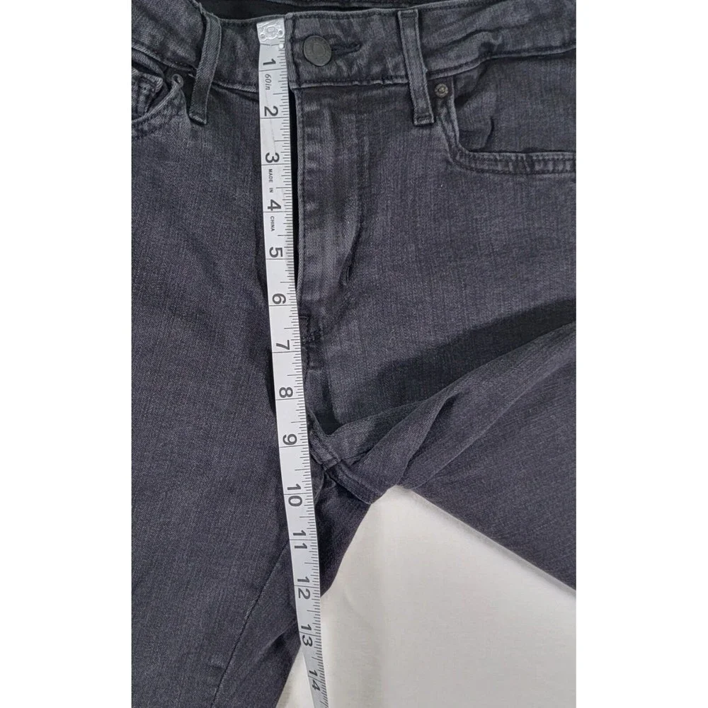 Levis 721 High Rise Skinny Stretch Jeans Size 29 Black Denim Rhinestone Stripe - Picture 11 of 16